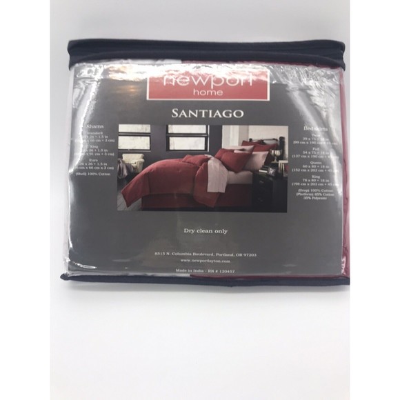 Newport Home Santiago Collection Red Queen Tailored Bedskirt Clean Lines Luxury - Picture 5 of 5